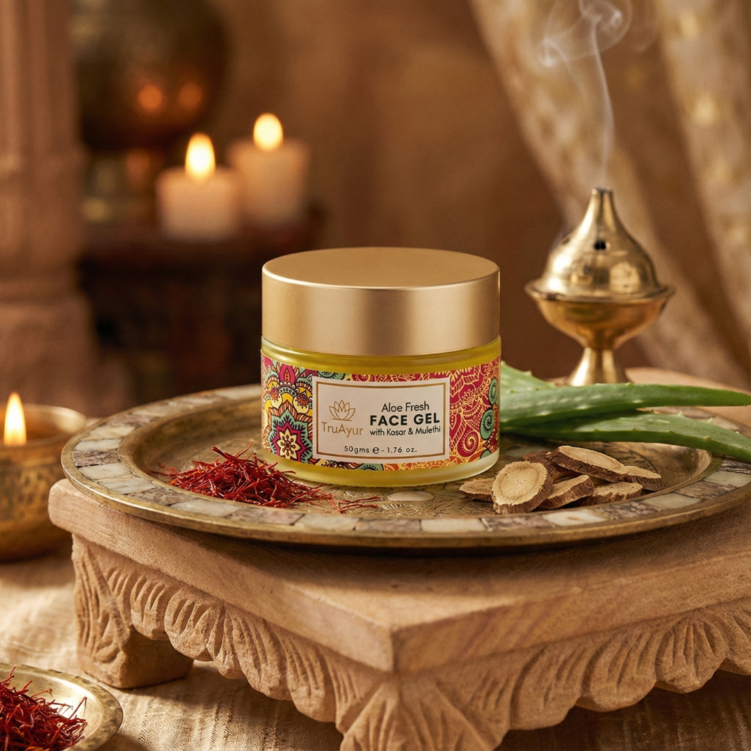 Aloe Fresh näogeel Kashmiri kesari ja Mulethiga särava jume ja sügava niisutuse saavutamiseks