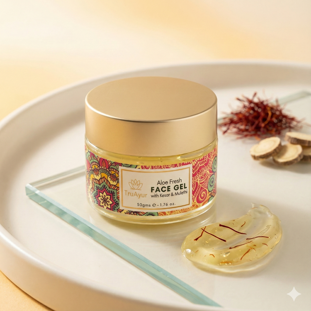 Aloe Fresh näogeel Kashmiri kesari ja Mulethiga särava jume ja sügava niisutuse saavutamiseks