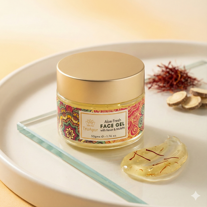 Aloe Fresh näogeel Kashmiri kesari ja Mulethiga särava jume ja sügava niisutuse saavutamiseks