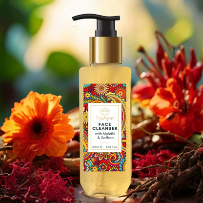 Ayurveda näopuhastusvahend Mulethi ja safraniga