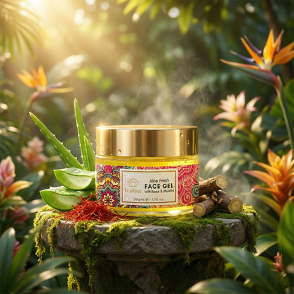 Aloe Fresh näogeel Kashmiri kesari ja Mulethiga särava jume ja sügava niisutuse saavutamiseks