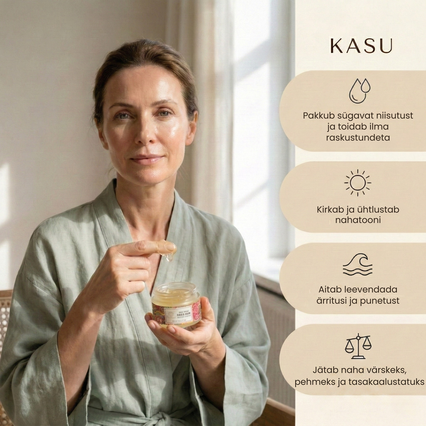 Aloe Fresh näogeel Kashmiri kesari ja Mulethiga särava jume ja sügava niisutuse saavutamiseks